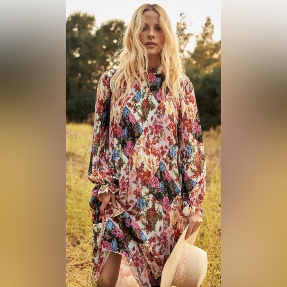 Anthropologie Shara Pleated Midi Dress size S